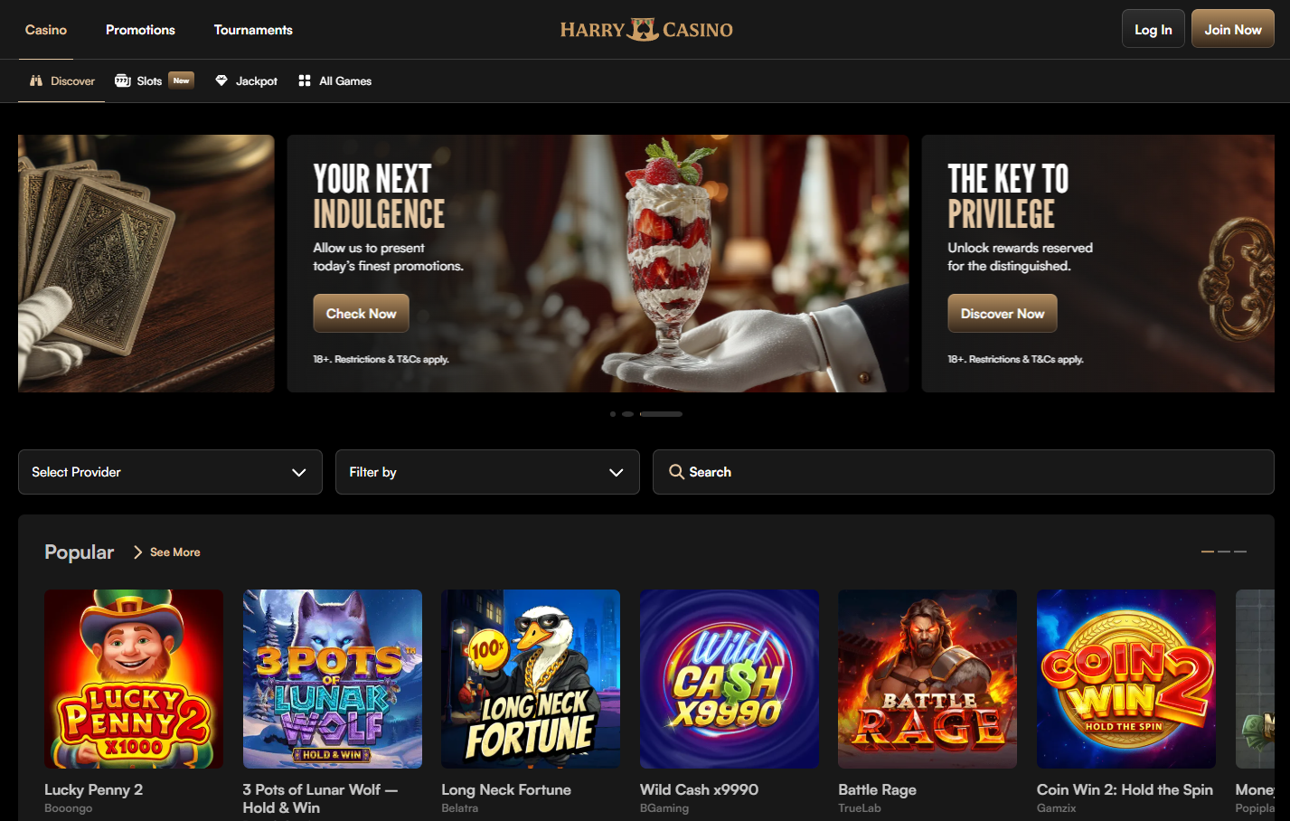 Harry Casino Desktop Screenshot